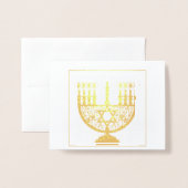 HAPPY HANUKKAH Gold Foil Card Folienkarte (Vorderseite mit Umschlag)