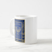 Happy Hanukkah Gold Menorah Jewish Holiday Kaffeetasse (Vorderseite Links)