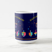 Happy Hanukkah Gold Menorah Jewish Holiday Kaffeetasse (Mittel)