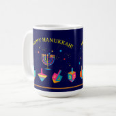 Happy Hanukkah Gold Menorah Jewish Holiday Kaffeetasse (Vorderseite Links)