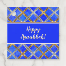 Happy Hanukkah Gold, Silber und Weiß Schnürsenkel