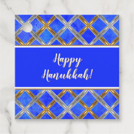 Happy Hanukkah Gold, Silber und Weiß Schnürsenkel Geschenkanhänger