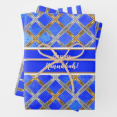 Happy Hanukkah Gold, Silber und Weiß Schnürsenkel Geschenkpapier Set (Beispiel)