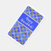 Happy Hanukkah Gold, Silber und Weiß Schnürsenkel Serviette (Ecke)