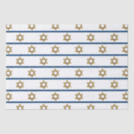 Happy Hanukkah Gold Star von David White Blue Seidenpapier
