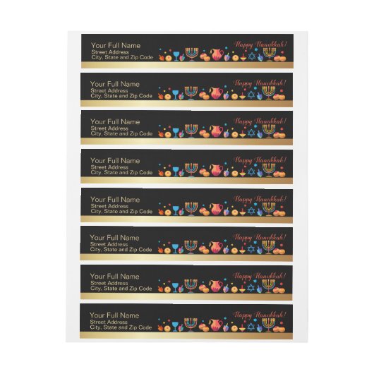 Happy Hanukkah Gold Traditionelle Menorah Symbole (Bogen)