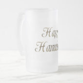 Happy Hanukkah Gold Typografie Elegant Chanukah Mattglas Bierglas (Vorderseite Links)