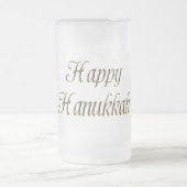 Happy Hanukkah Gold Typografie Elegant Chanukah Mattglas Bierglas (Mittel)