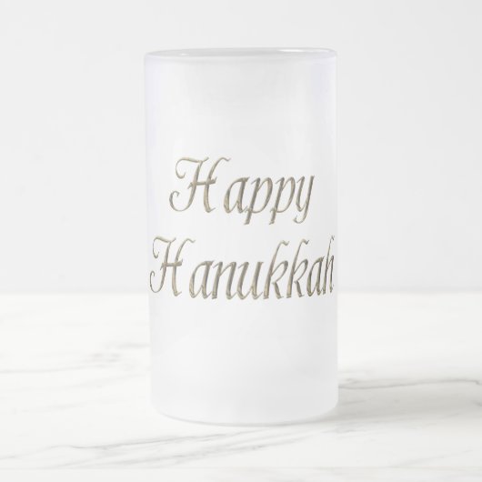 Happy Hanukkah Gold Typografie Elegant Chanukah Mattglas Bierglas (Mittel)