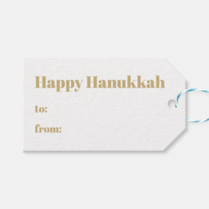 Happy Hanukkah Gold weiß bis vom modernen Geschenkanhänger