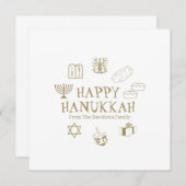 Happy Hanukkah Gold weiße benutzerdefinierte Famil (Vorne/Hinten)