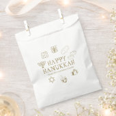 Happy Hanukkah goldfarbener Name Geschenktütchen (Ausgeschnitten)