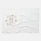 Happy Hanukkah goldweiß Brauch niedlich Geschirrtuch (Horizontal)