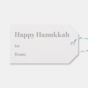 Happy Hanukkah grau weiß bis vom modernen Geschenkanhänger