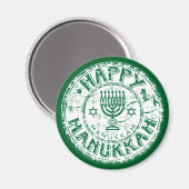 Happy Hanukkah Green Magnet (Vorderseite/Rückseite)