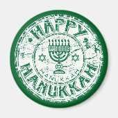 Happy Hanukkah Green Magnet (Vorne)