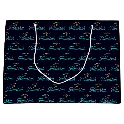 Happy Hanukkah Große Geschenktüte (Vorderseite)