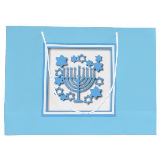 Happy Hanukkah Große Geschenktüte (Rückseite)