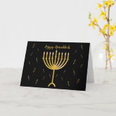 Happy Hanukkah Gruß mit Golden Menorah Karte (Gelbe Blume)