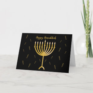 Happy Hanukkah Gruß mit Golden Menorah Karte