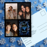 HAPPY HANUKKAH HandGezeichnet CUSTOM 3 FOTO Letter Feiertagspostkarte<br><div class="desc">Hoffe, dass Ihnen dieses Ferien-Design gefällt. Klicken Sie auf "Personalisieren", um Ihre eigenen Fotos und Texte zu bearbeiten und auf der Vorder- und Rückseite hinzuzufügen. Auch als Flachkarte oder als digitaler Download erhältlich, um per E-Mail oder SMS zu senden und auf Porto retten. Karo in meinem Shop für weitere passende...</div>
