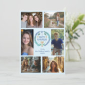 HAPPY HANUKKAH HandGezeichnet CUSTOM 6 FOTO Feiertagskarte (Stehend Vorderseite)