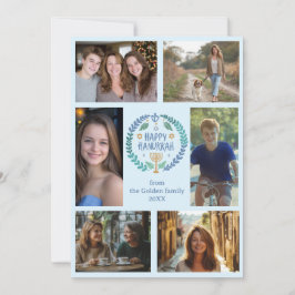 HAPPY HANUKKAH HandGezeichnet CUSTOM 6 FOTO Feiertagskarte