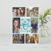 HAPPY HANUKKAH HandGezeichnet CUSTOM 6 FOTO Feiertagskarte (Stehend Vorderseite)