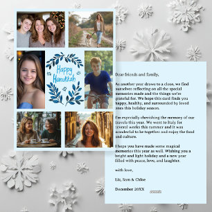 HAPPY HANUKKAH HandGezeichnet CUSTOM 6 FOTO Feiertagskarte