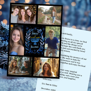 HAPPY HANUKKAH HandGezeichnet CUSTOM 6 FOTO Feiertagskarte