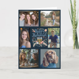 HAPPY HANUKKAH HandGezeichnet CUSTOM 6 FOTO geklap Feiertagskarte