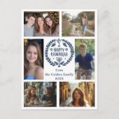 HAPPY HANUKKAH HandGezeichnet CUSTOM 6 FOTO Urlaub Postkarte (Vorderseite)