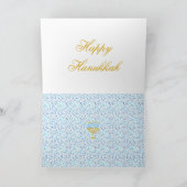 HAPPY HANUKKAH Hebrew CUSTOMIZABLE Grußkarte Karte (Innenseite)