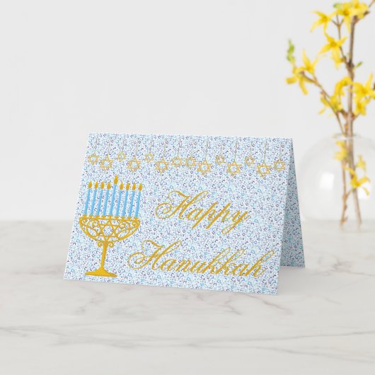 HAPPY HANUKKAH Hebrew CUSTOMIZABLE Grußkarte Karte (Gelbe Blume)