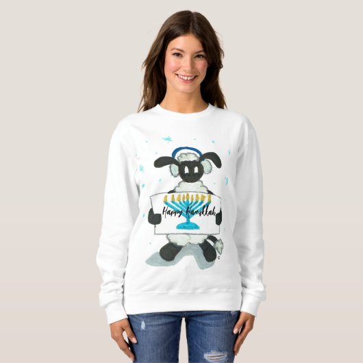 Happy Hanukkah Hensly Long-Sleeve T-Shirt-Shirt Sweatshirt (Vorne ganz)