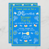 Happy Hanukkah Holiday Einladung (Vorne/Hinten)