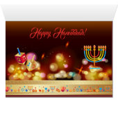 Happy Hanukkah Holiday Festival of Lights (Innenansicht Horizontal (Unten))