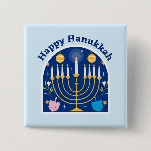 Happy Hanukkah Holiday Festival Taste Button (Vorderseite)