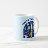 Happy Hanukkah Holiday Festive Coffee Tasse (VorderseiteRechts)