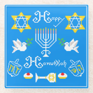 Happy Hanukkah Holiday Glasuntersetzer
