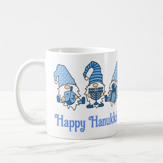 Happy Hanukkah Holiday Gnome Kaffeetasse (Links)
