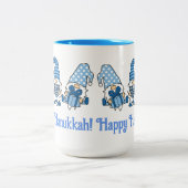 Happy Hanukkah Holiday Gnome Zweifarbige Tasse (Mittel)