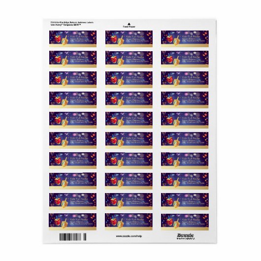 Happy Hanukkah Holiday Gold Hanukkah Menorah (Vorne)