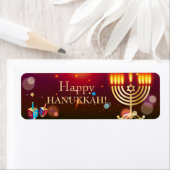 Happy Hanukkah Holiday Gold Hanukkah Menorah (Insitu)