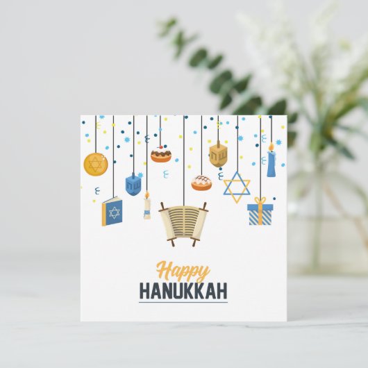 Happy Hanukkah Holiday Icon Dekorationen (Stehend Vorderseite)