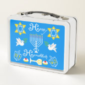 Happy Hanukkah Holiday Metall Brotdose (Rückseite)