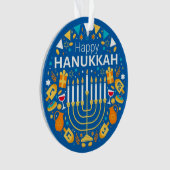 Happy Hanukkah Holiday Ornament (Vorderseite)