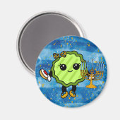 Happy Hanukkah Holiday Pickle Magnet (Vorderseite/Rückseite)