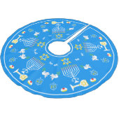 Happy Hanukkah Holiday Polyester Weihnachtsbaumdecke (Schrägansicht)