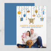 Happy Hanukkah Icons Personalisiertes Foto (Vorne/Hinten)